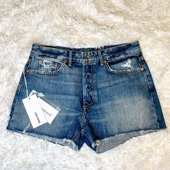GRLFRND Helena Denim Cut-Off Shorts